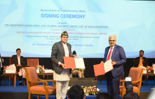 दुई जलविद्युत परियोजना विकासका लागि एनएचपीसीसँग सम्झौता