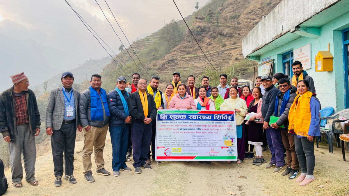 जनसचेतन साकोसको आयोजनामा  विगु गाउँपालिकामा स्वास्थ्य शिविर, ७ सय बढीले लिए सेवा