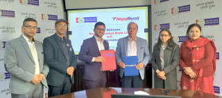 राष्ट्रिय वाणिज्य बैंक र नेपाल रेमिट बीच सम्झौता