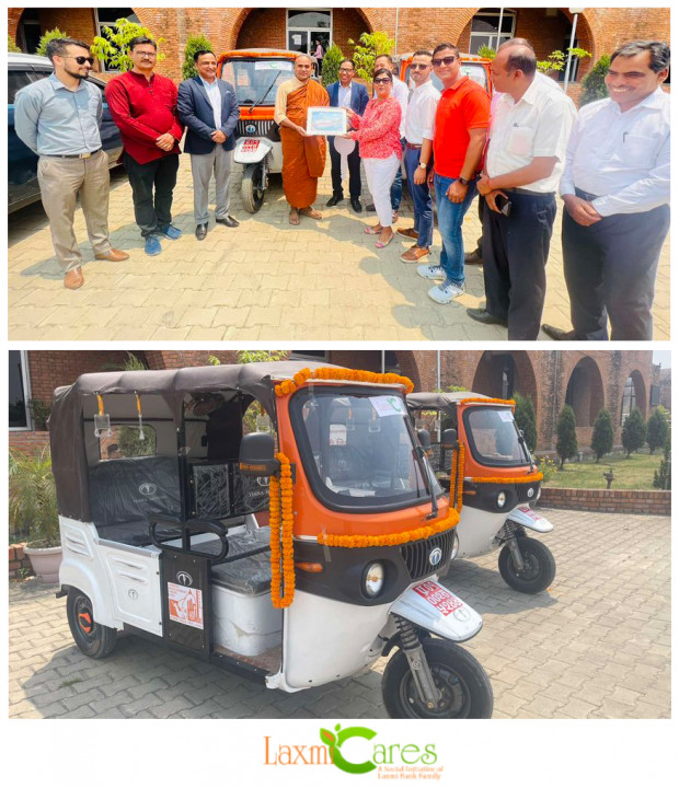 लुम्बिनी सम्पदा क्षेत्रलाइ लक्ष्मी केयर्सद्वारा विद्युतीय सवारी साधन प्रदान